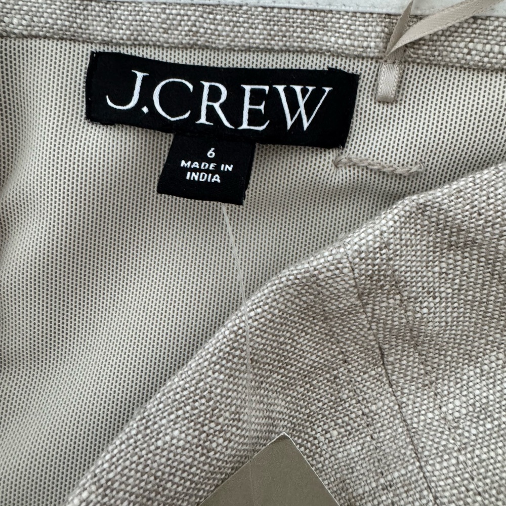 NWT J.Crew Cropped bustier peplum top in heavyweight linen - Picture 4 of 5